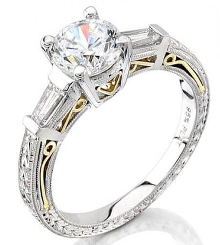 Coast Diamond Hand Engraved Engagement Ring LP2287 Available at BARONS Jewelers in Dublin, California