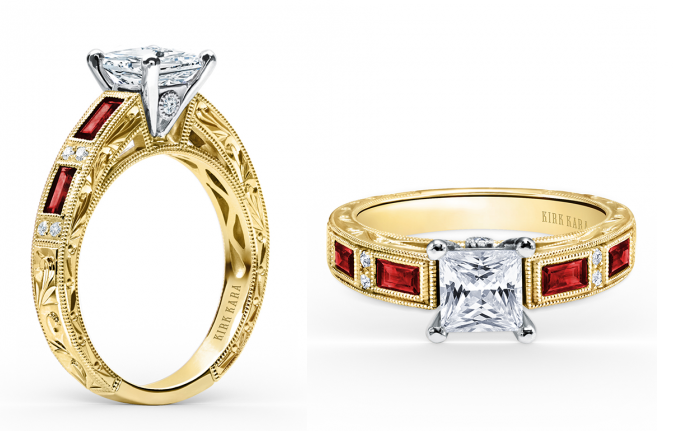Kirk Kara Ruby Engagement Ring at Medawar Jewelers