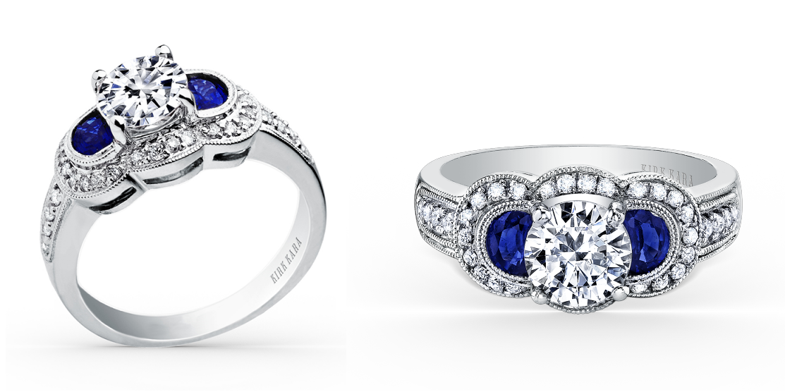 Kirk Kara Sapphire Engagement Ring at Medawar Jewelers