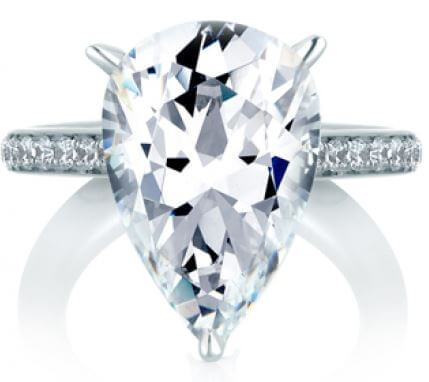 A. Jaffe Pear Cut Engagement Ring Available at Corinne Jewelers